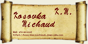 Kosovka Michaud vizit kartica
